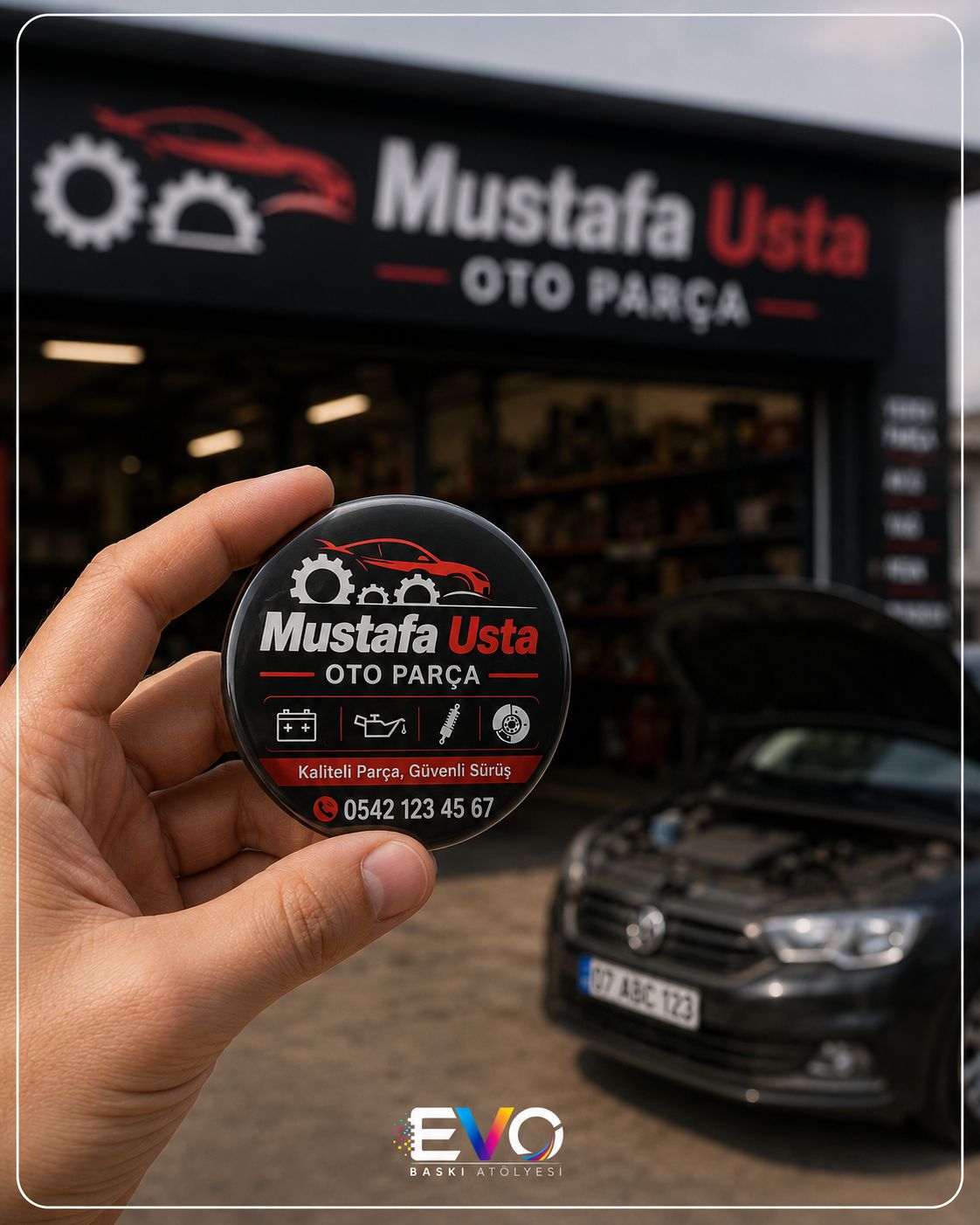Mustafa Usta Oto Parça için baskılı magnet açacak